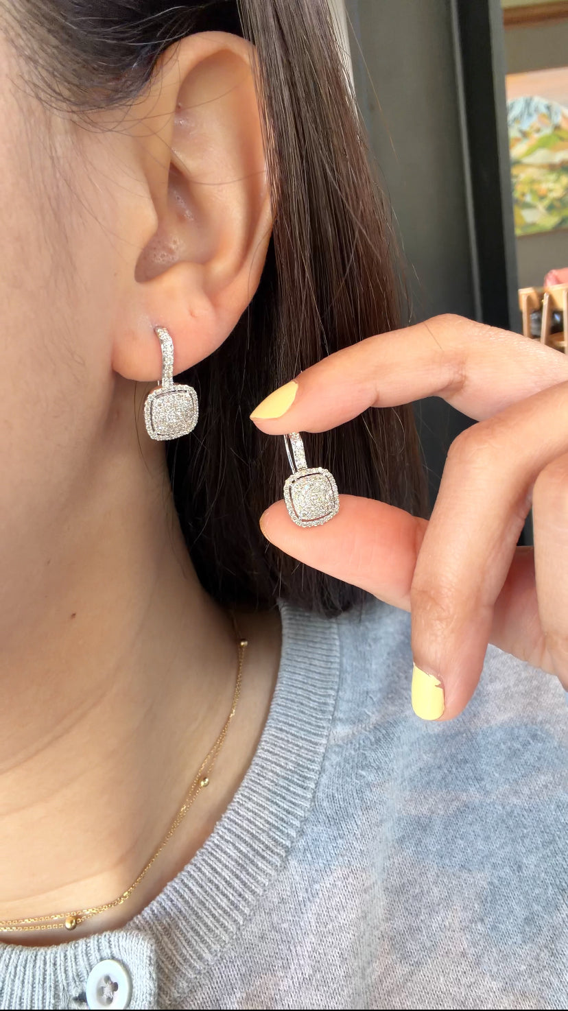 LOTTIE Diamond Cushion-Shaped Earrings