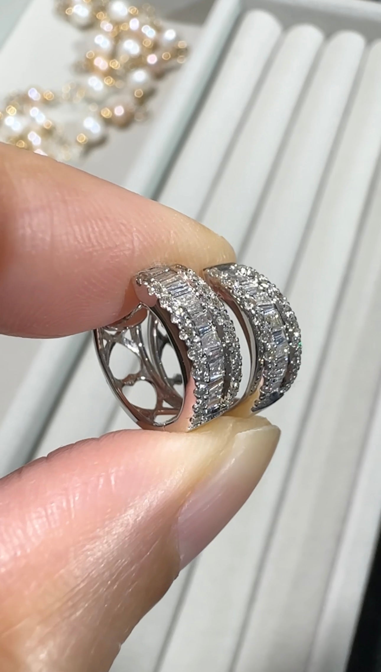 HARPER Baguette Cut Hoop Earrings