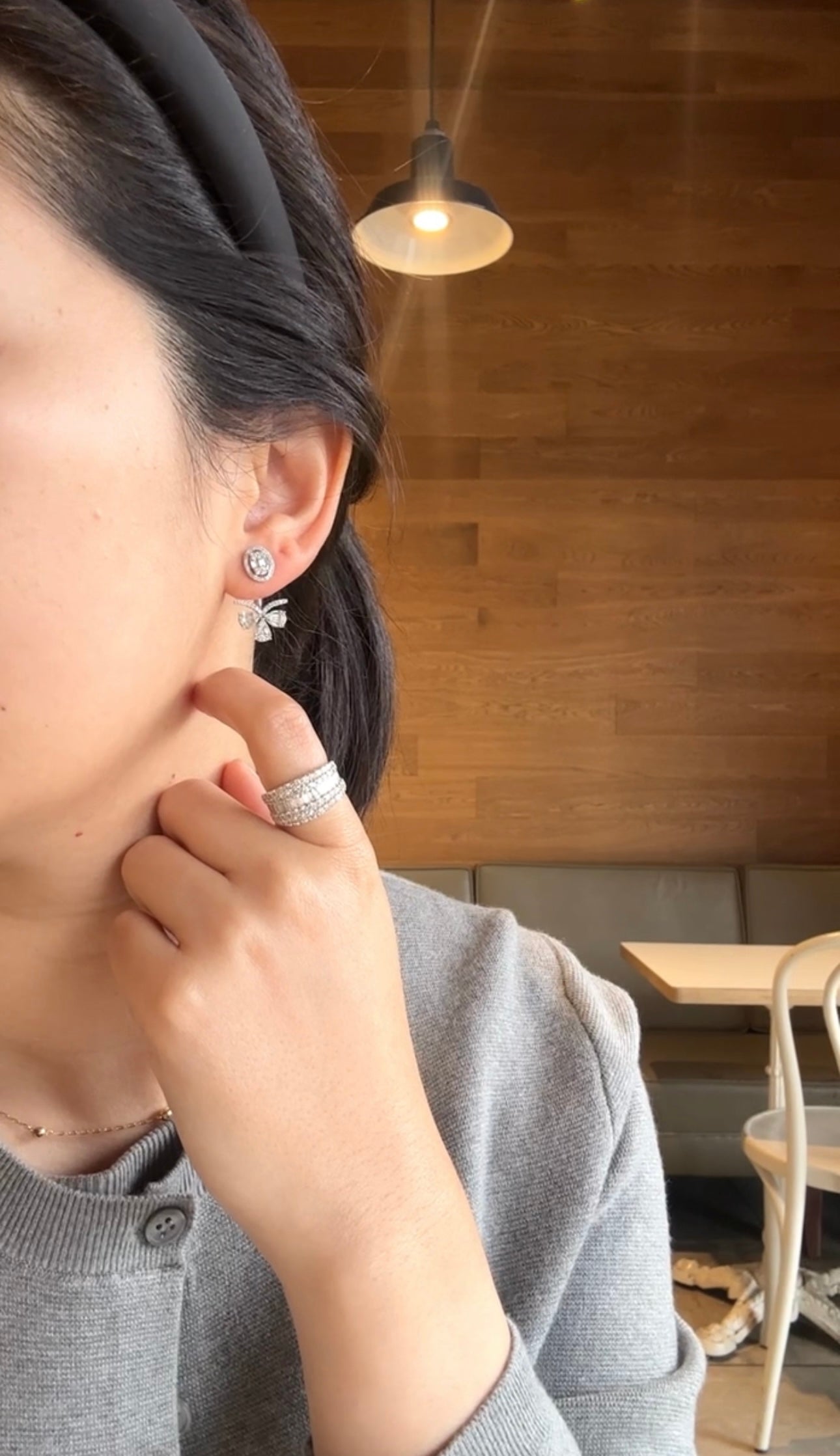 2-Way Oval Diamond Earrings