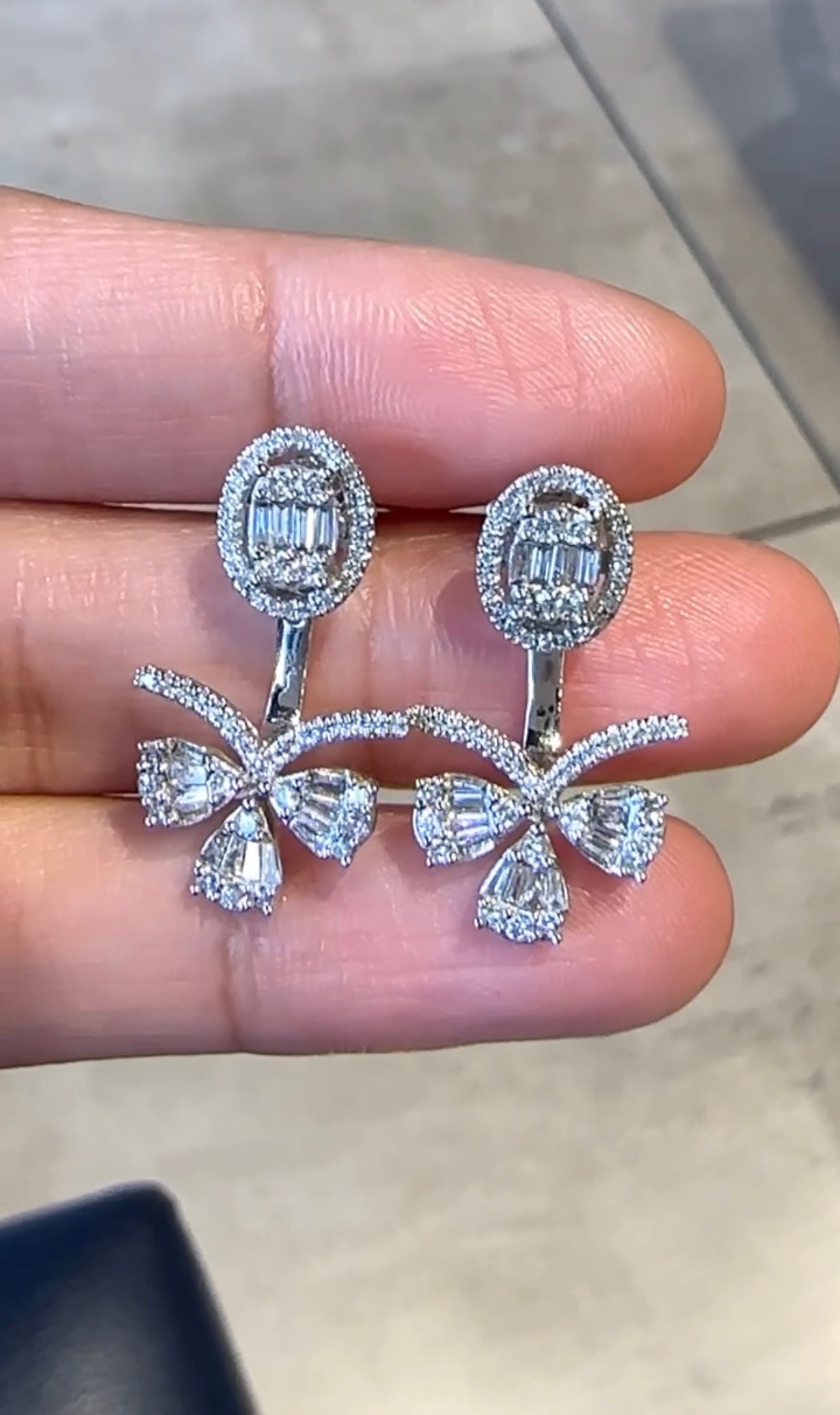 2-Way Oval Diamond Earrings