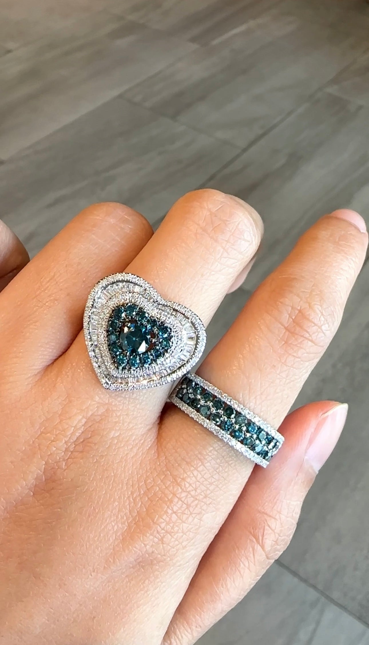 NEELA Heart Blue Diamond Ring