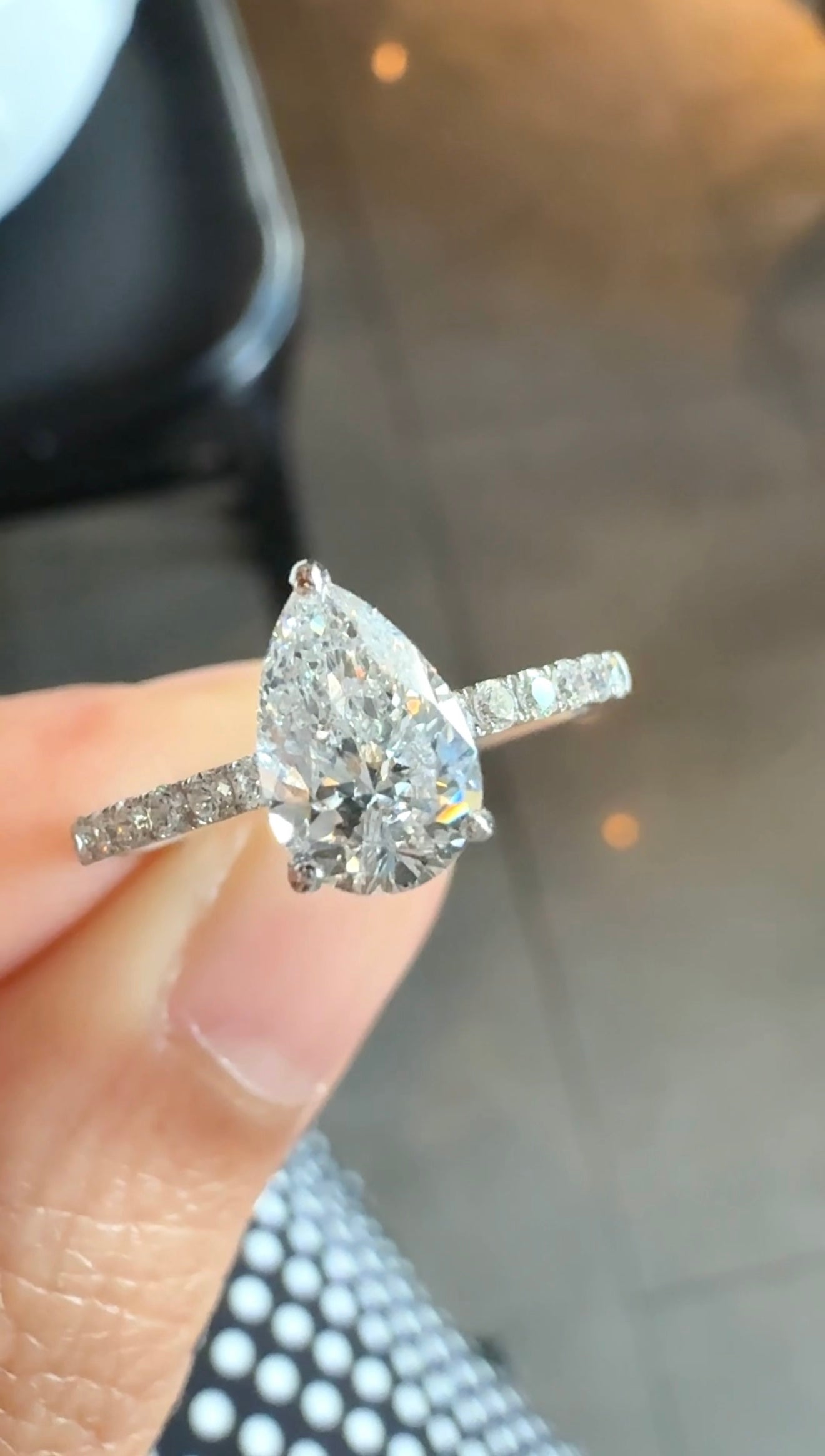 Amy Pear Diamond Ring