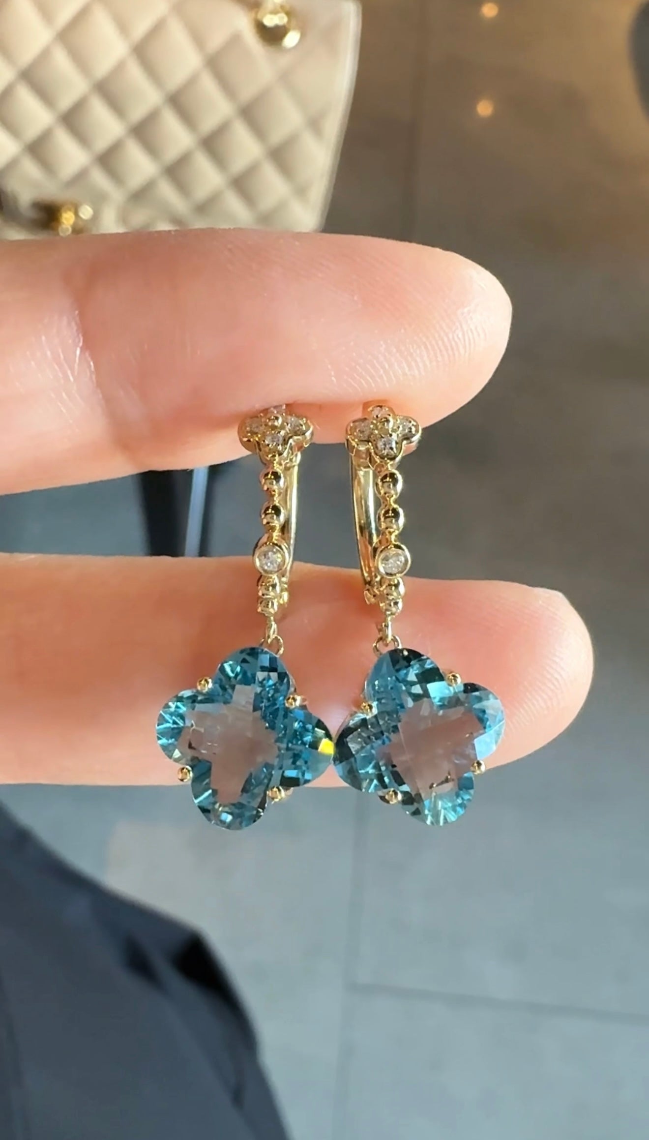 Azur Blue Topaz Earrings