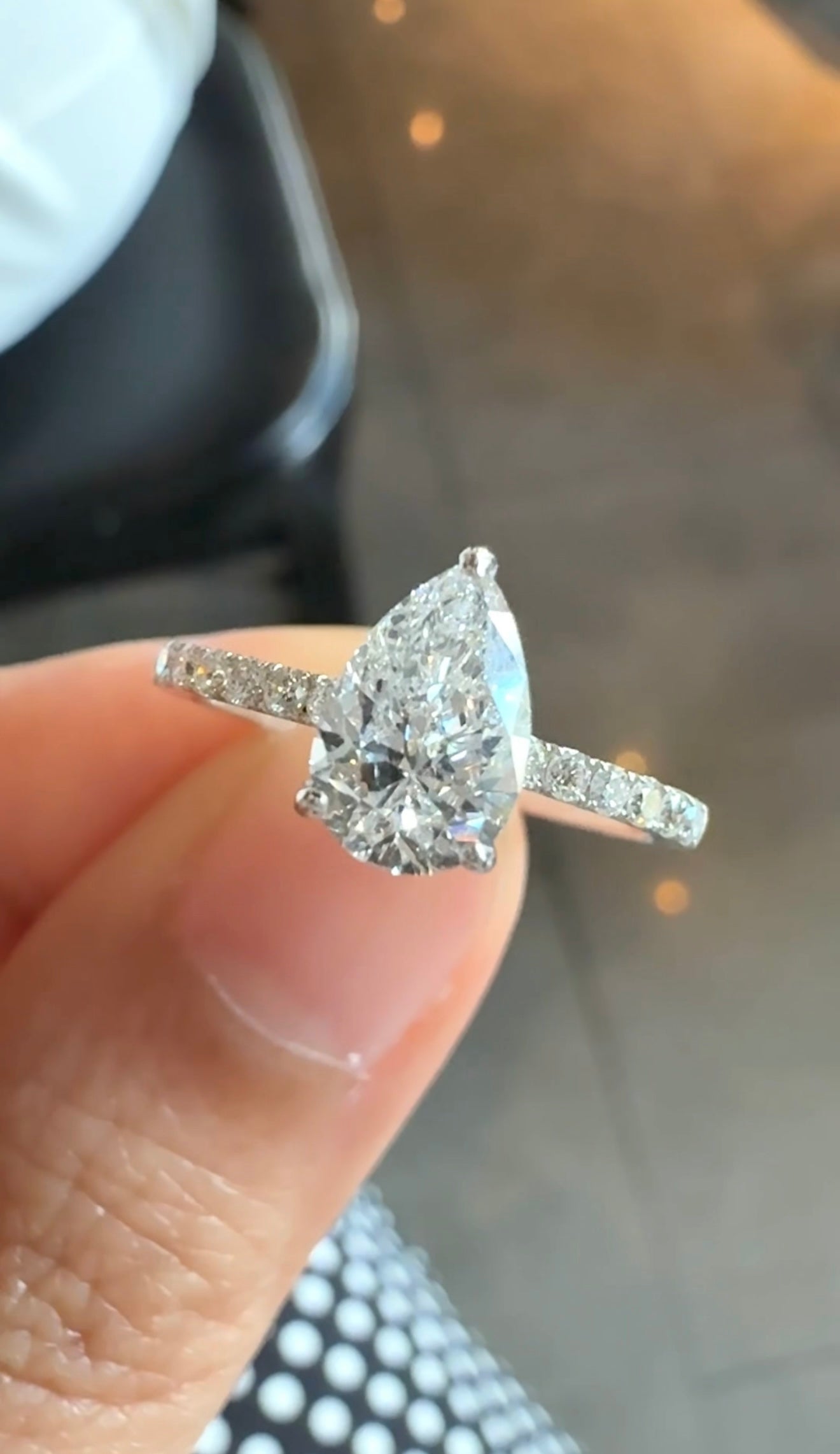 Amy Pear Diamond Ring