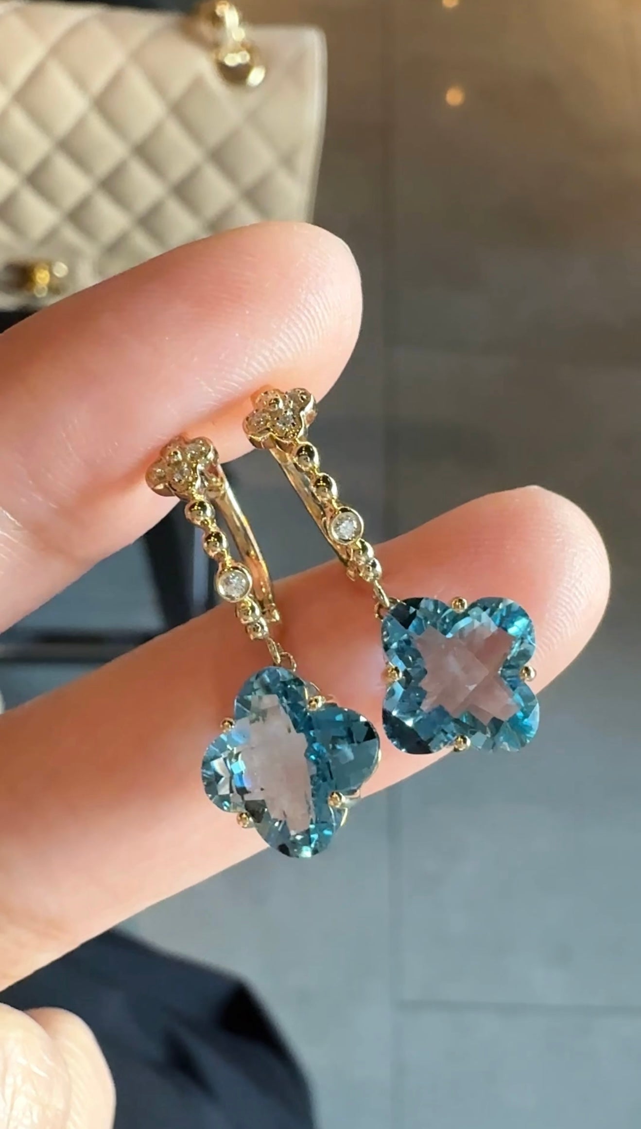 Azur Blue Topaz Earrings