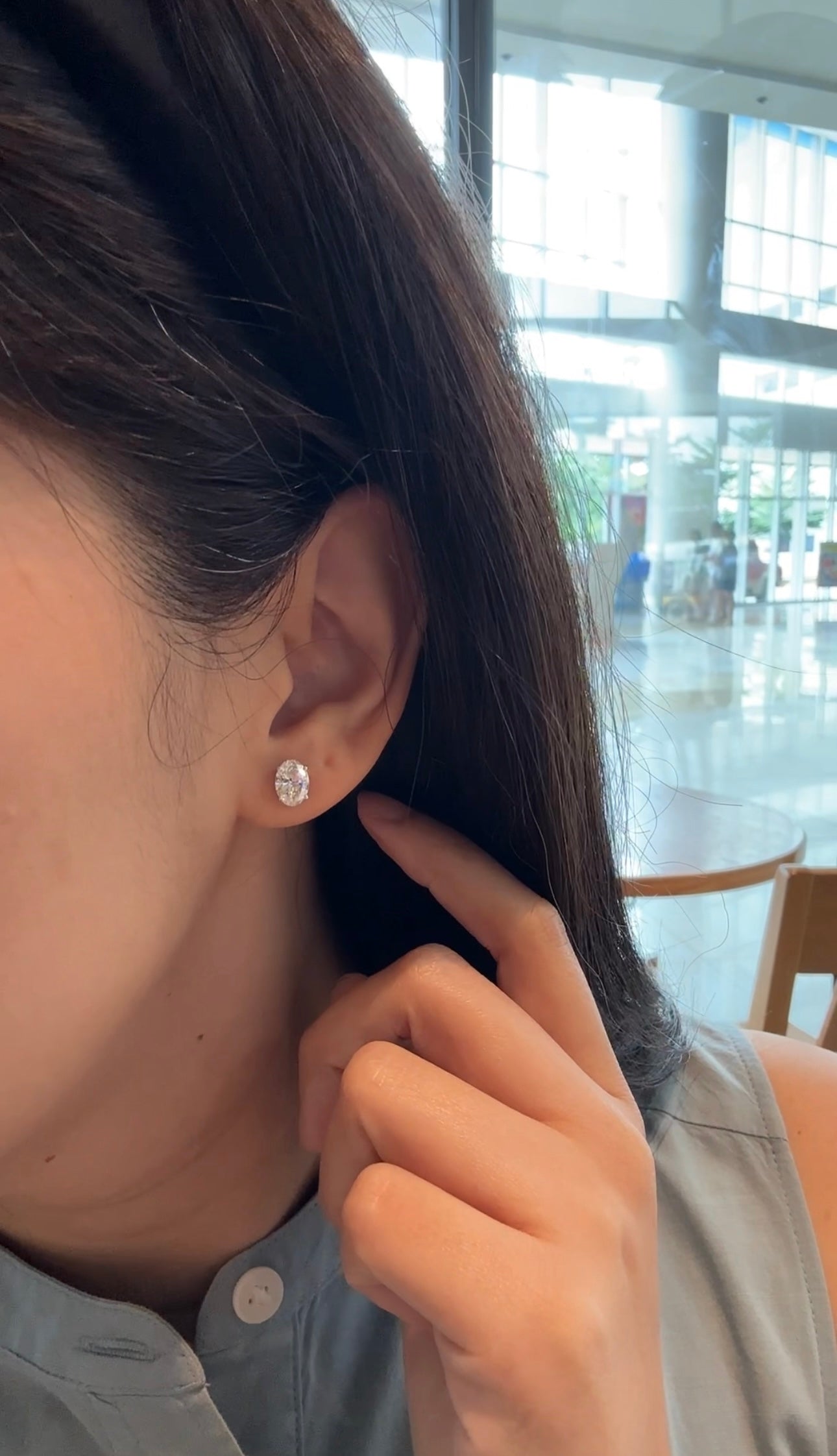 Ava 1-Carat Oval Diamond Earrings