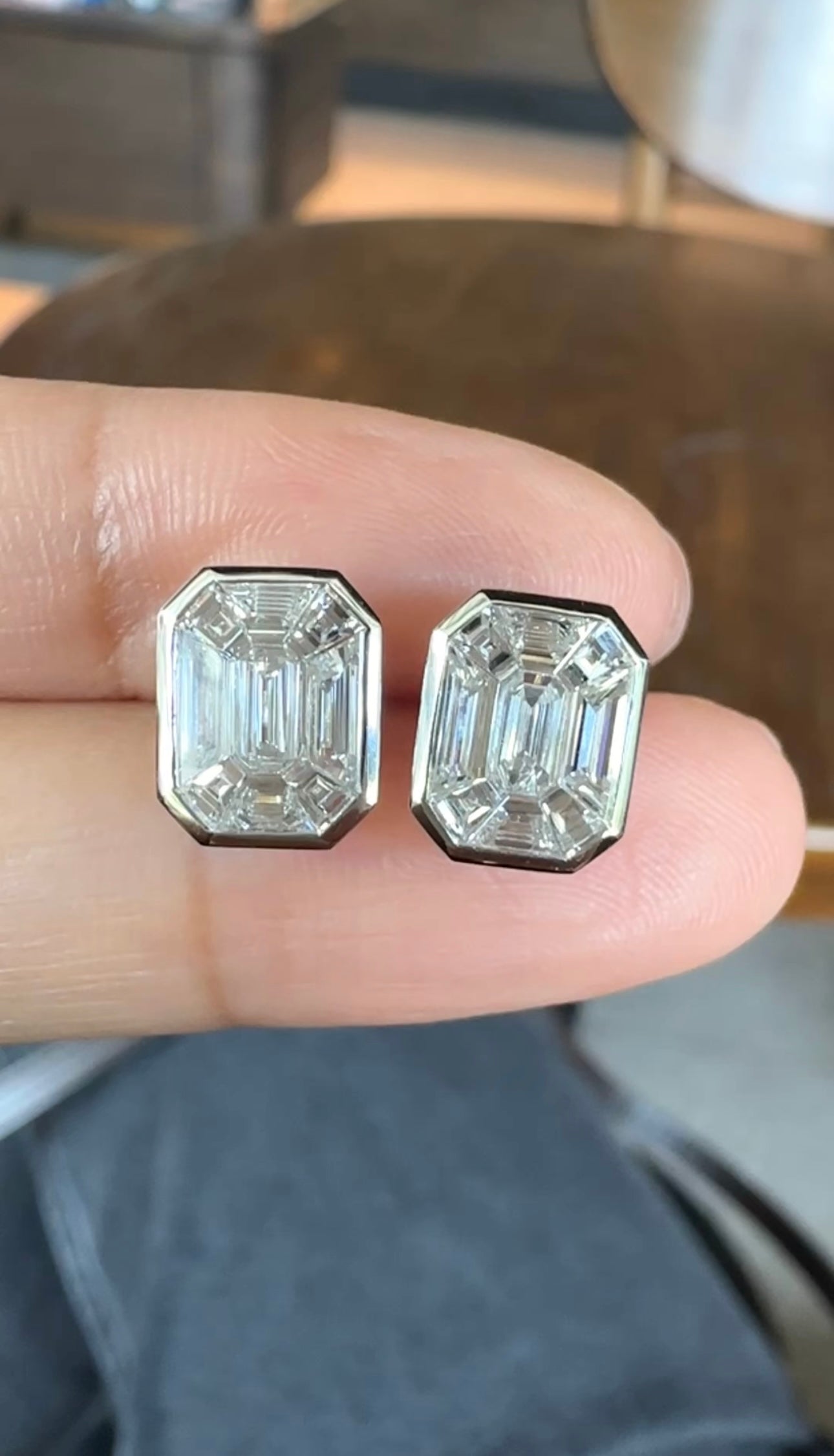 Pie-Cut Emerald Earrings