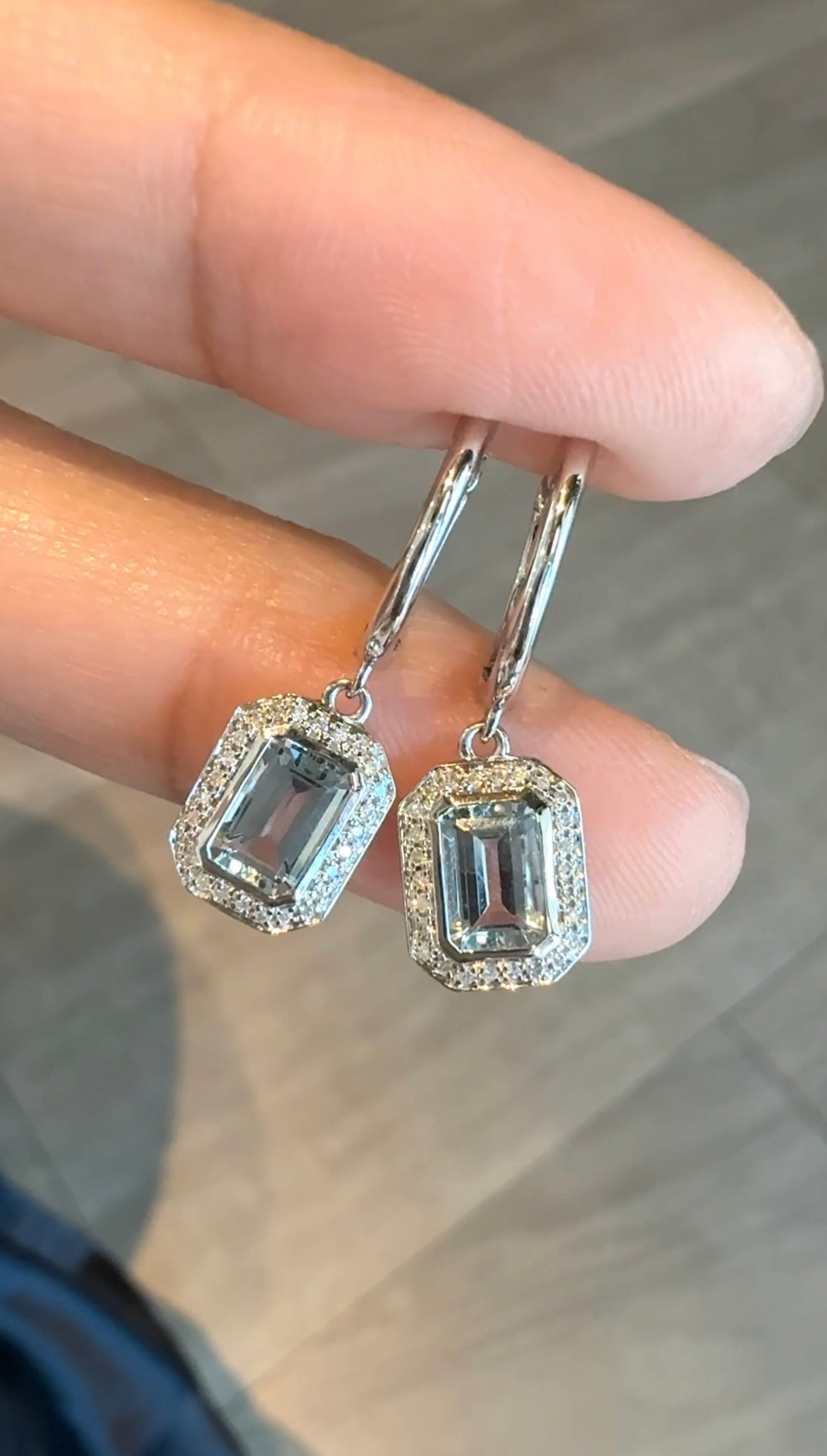 Aria Aquamarine Dangling Earrings