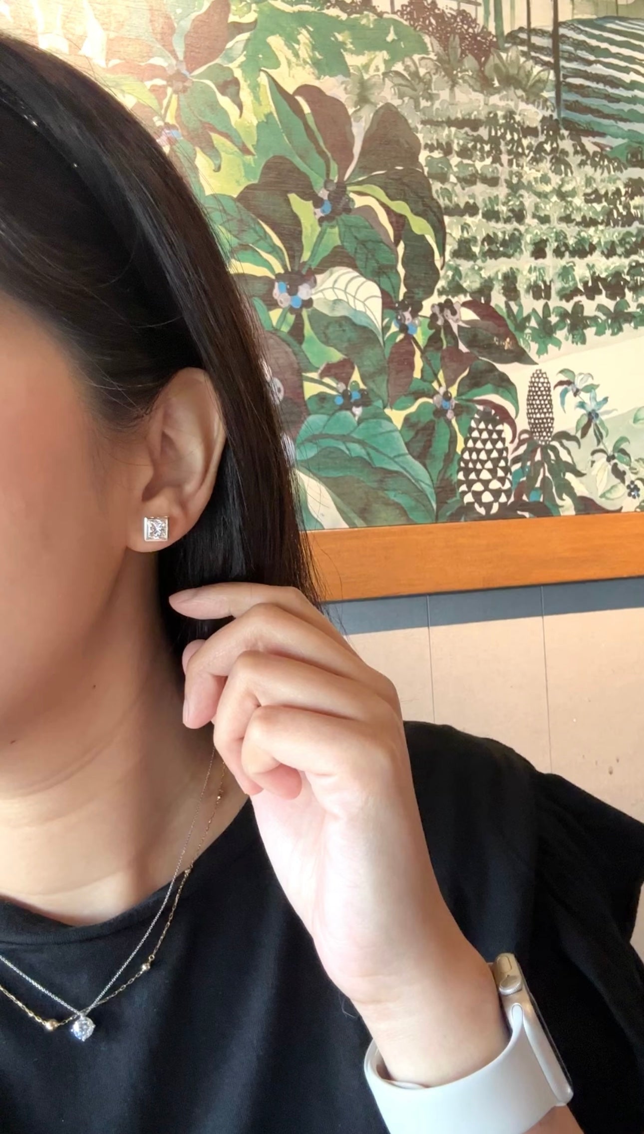 3ct LGD Princess cut Diamond Earrings