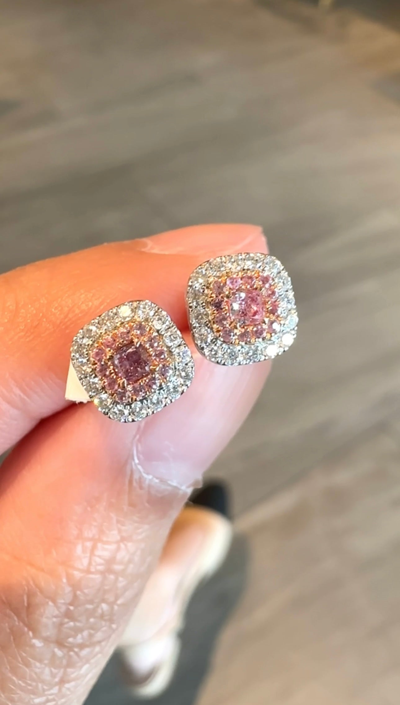 Pink Diamond Earrings
