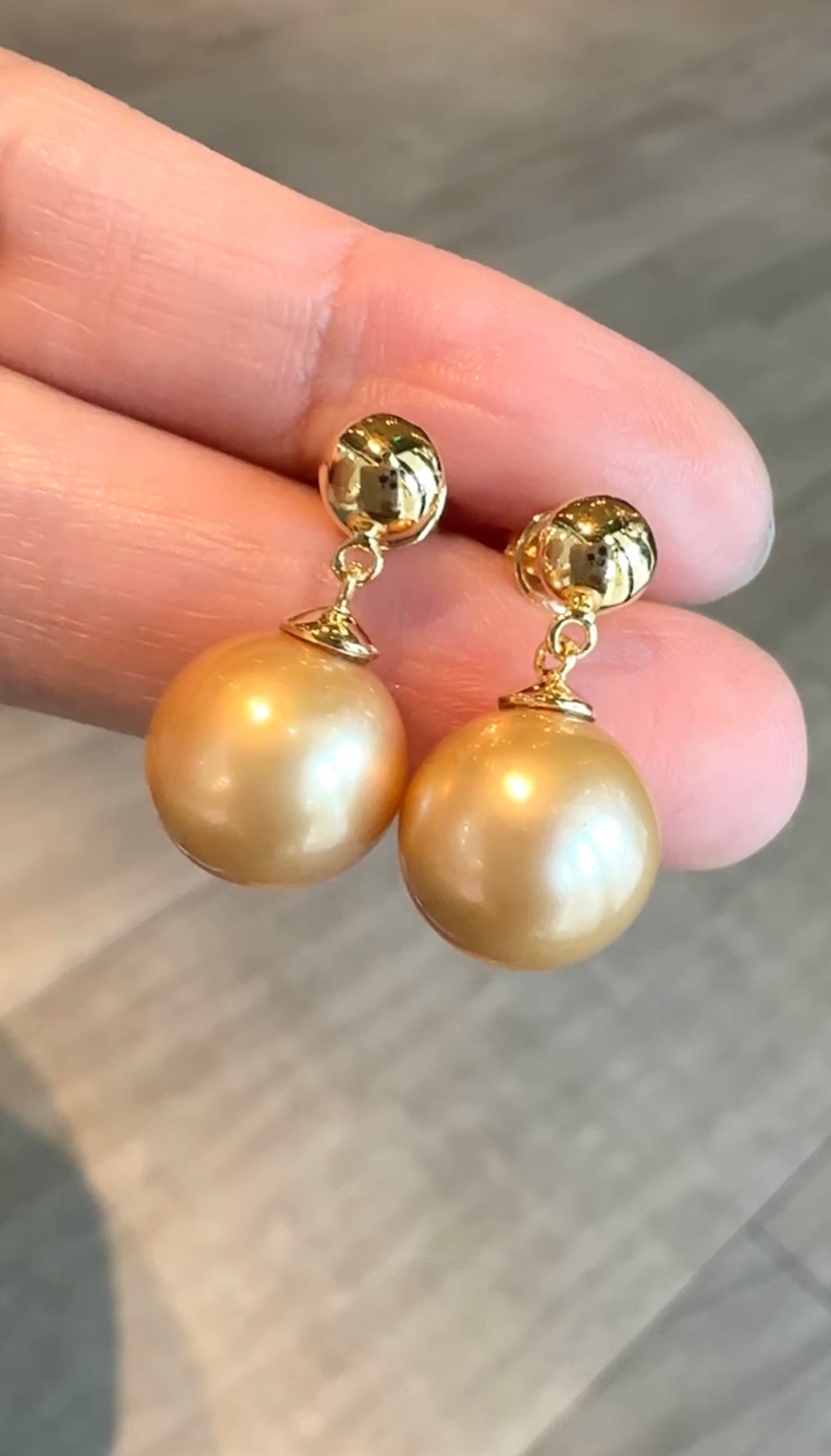 Mireli Golden South Sea Pearl Dangling