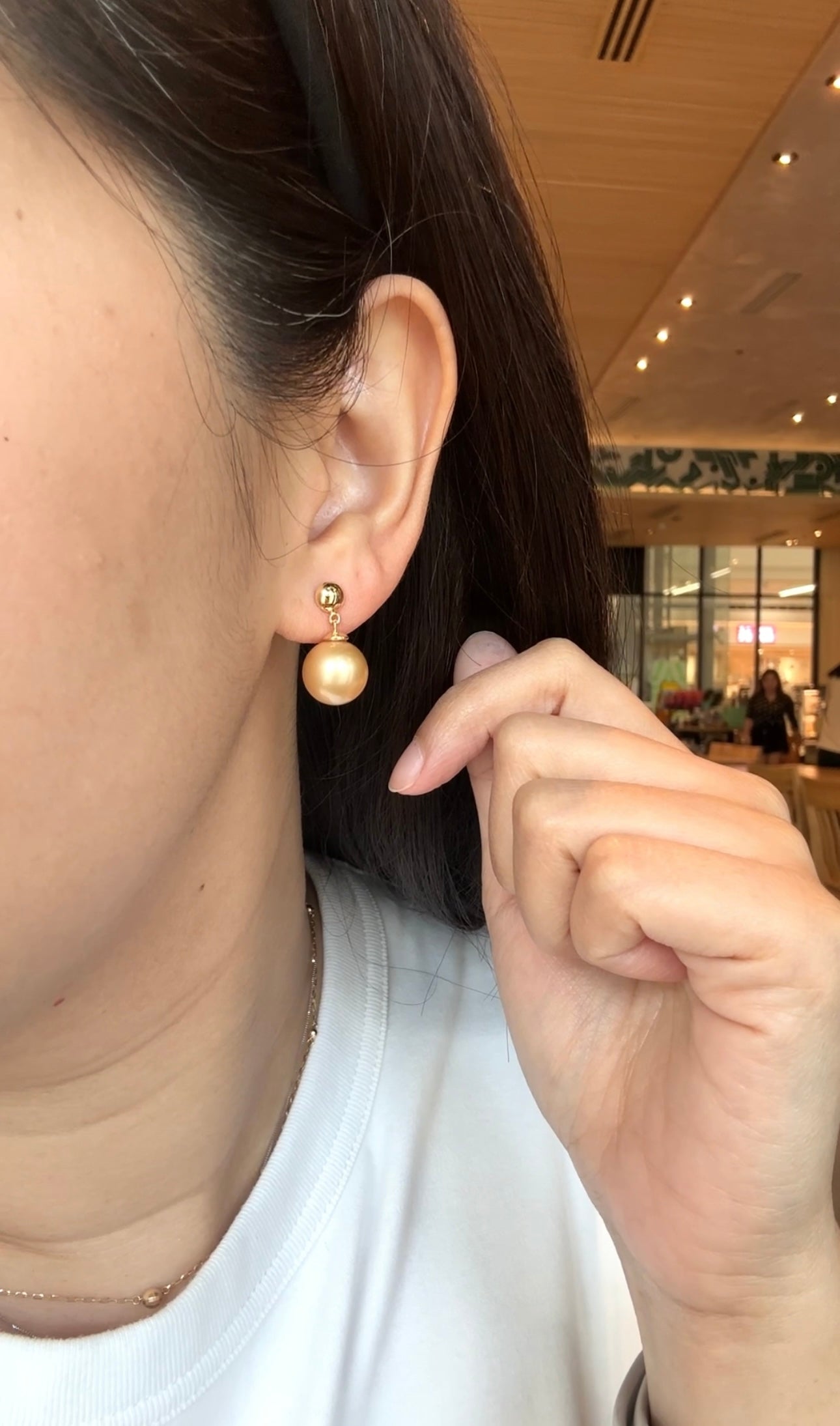 Mireli Golden South Sea Pearl Dangling
