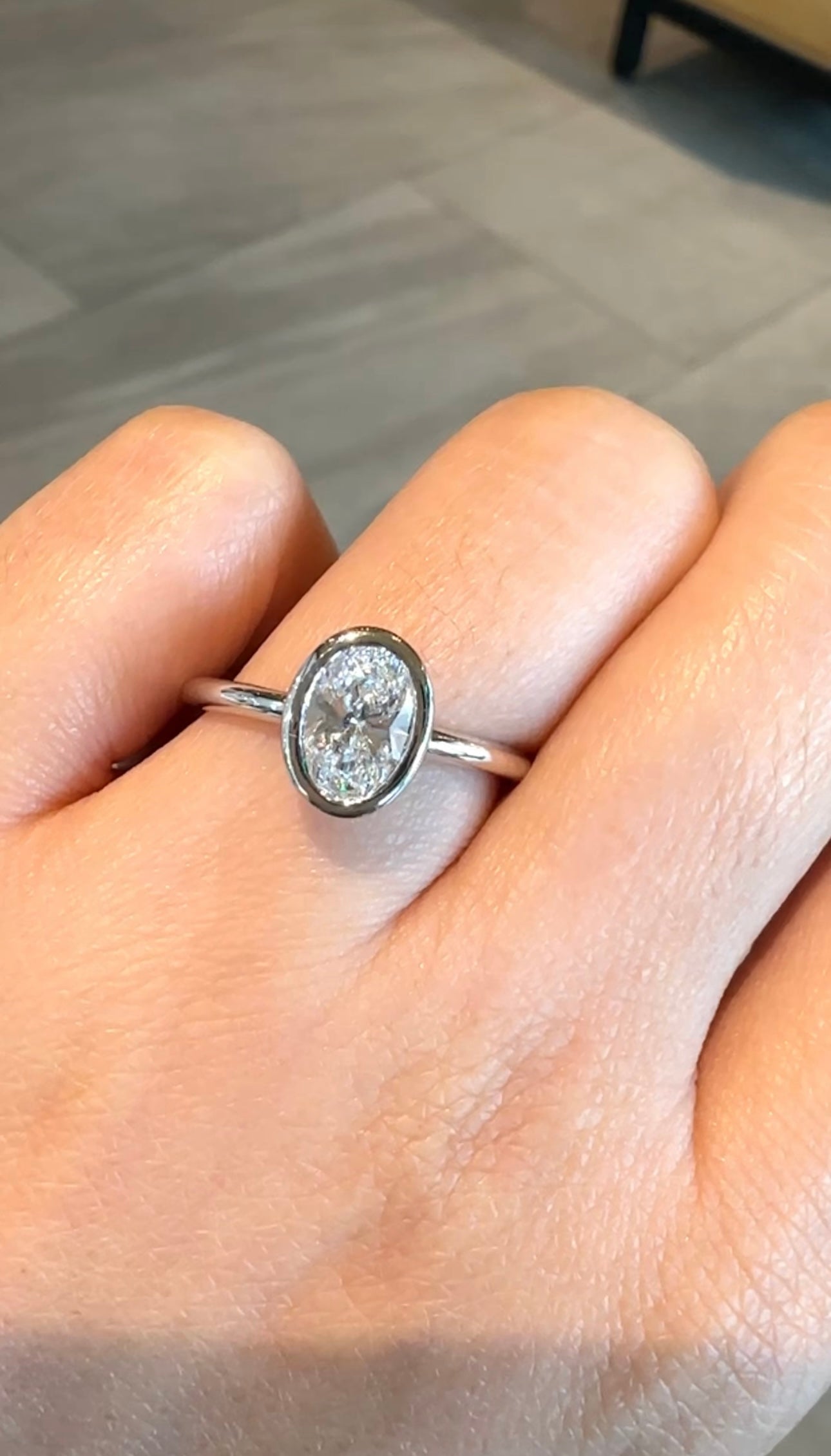 Bethany Oval Bezel Design Ring
