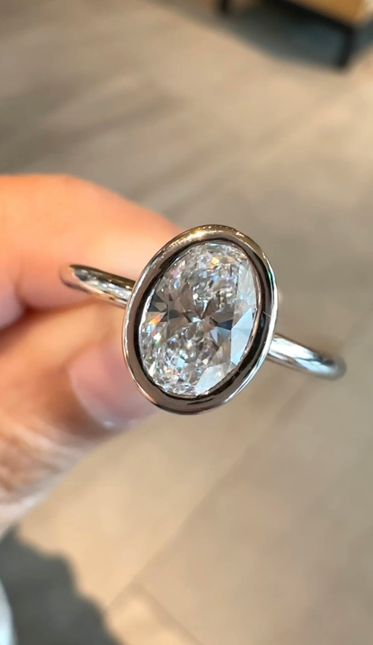 Bethany Oval Bezel Design Ring