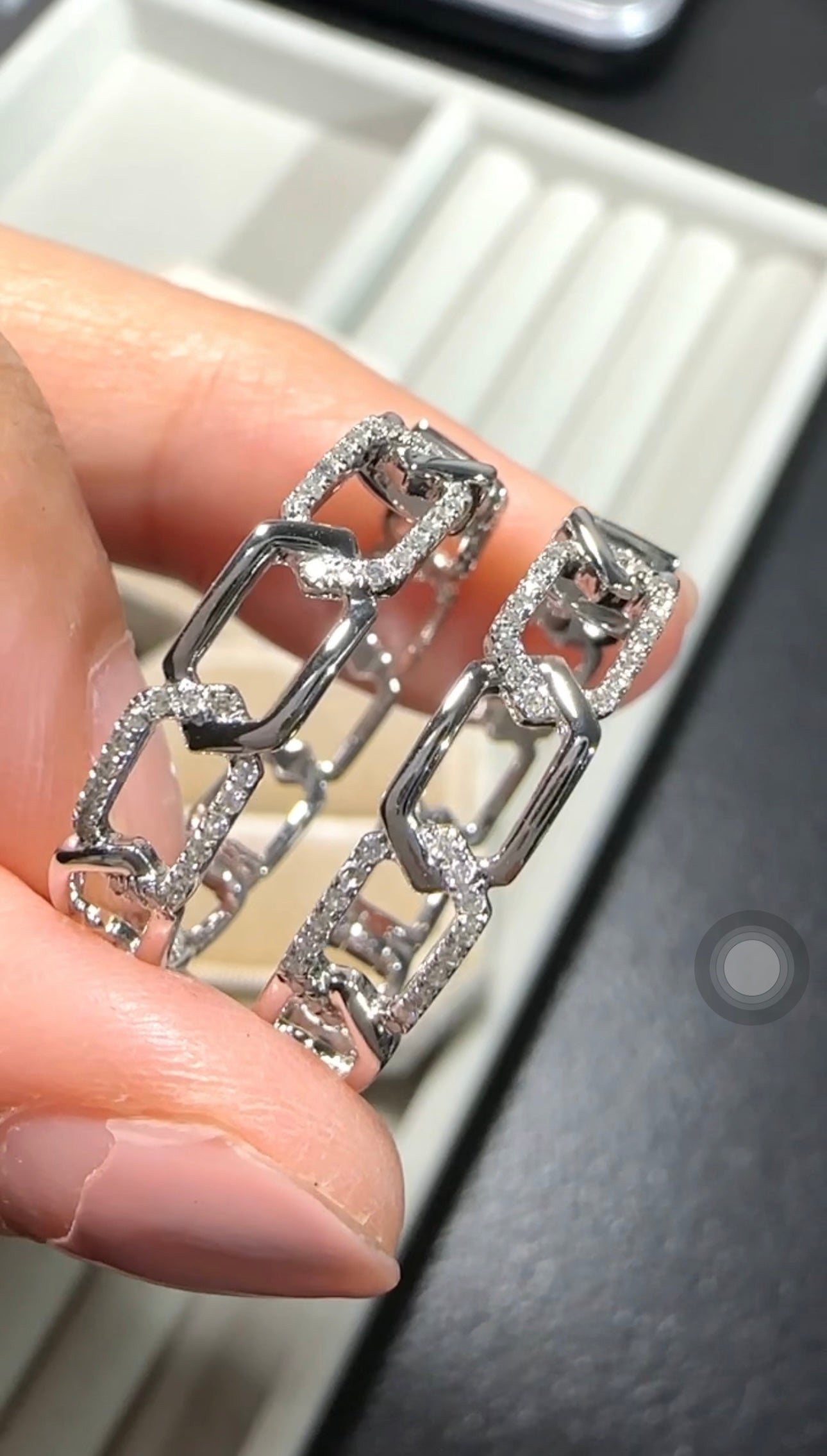 ERICA Link Diamond Hoop Earrings