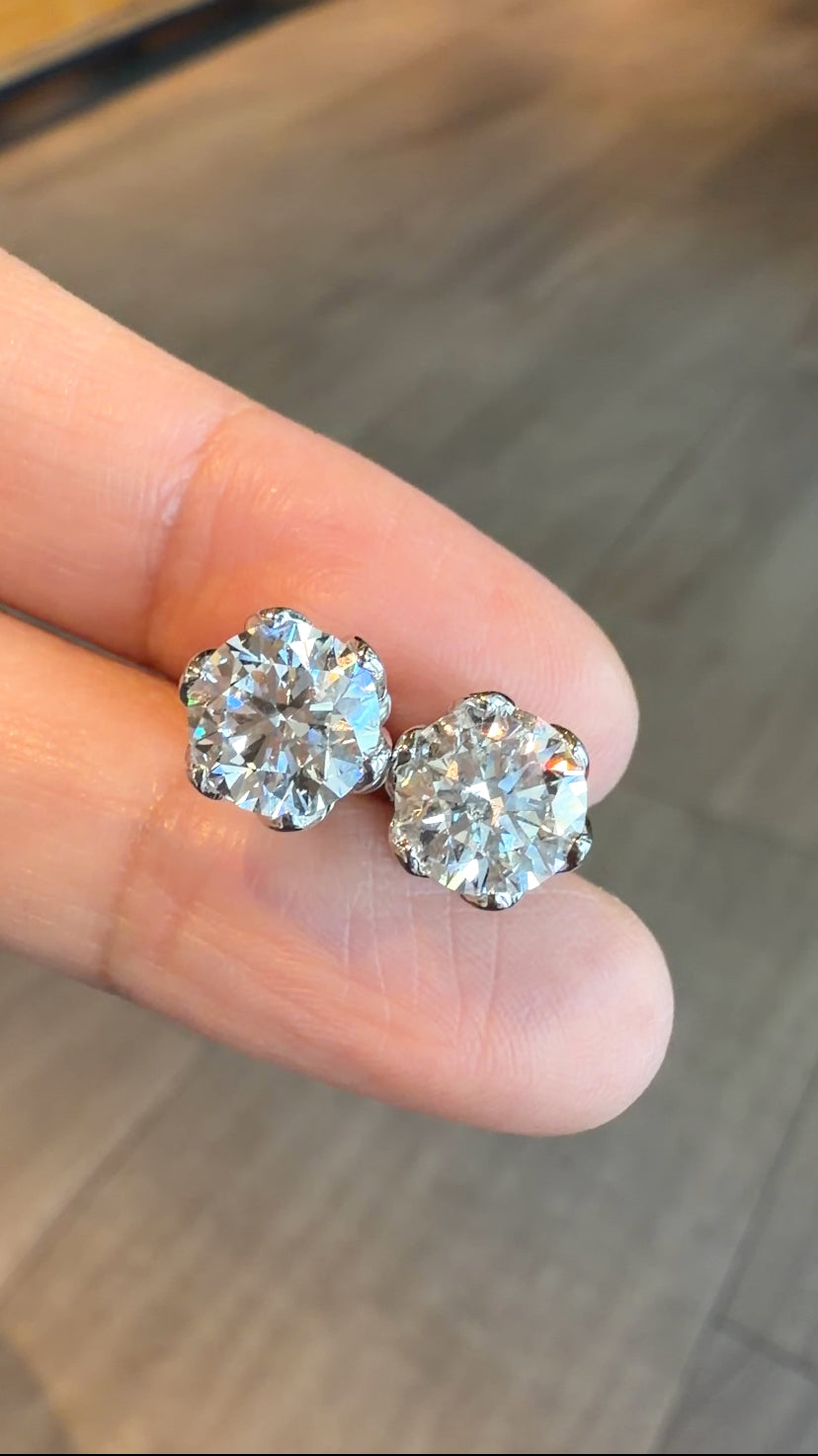 ELODIE 3-Carat Tulip Stud Earrings