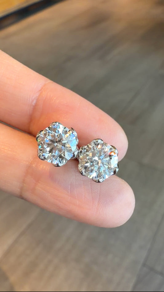 ELODIE 3-Carat Tulip Stud Earrings