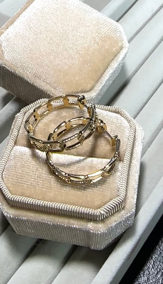 ERICA Link Diamond Hoop Earrings