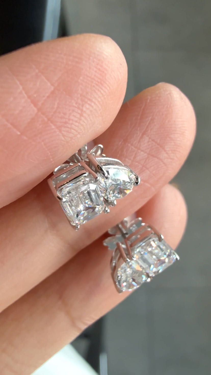 CASEY Pear-Emerald Cut Earrings
