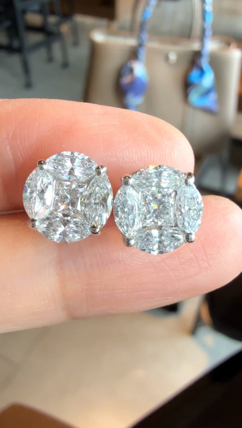 LALAINE 1CT LGD Illusion Earrings