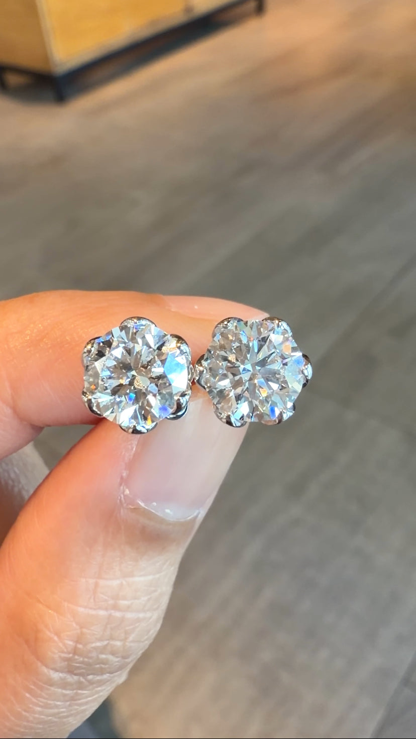 ELODIE 3-Carat Tulip Stud Earrings