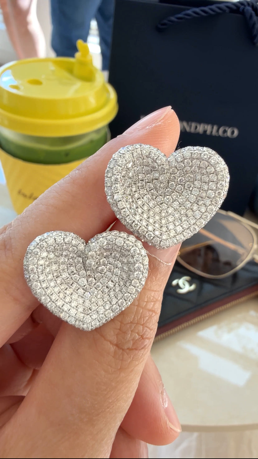 NAYELI Pave Hear-Shaped Earrings