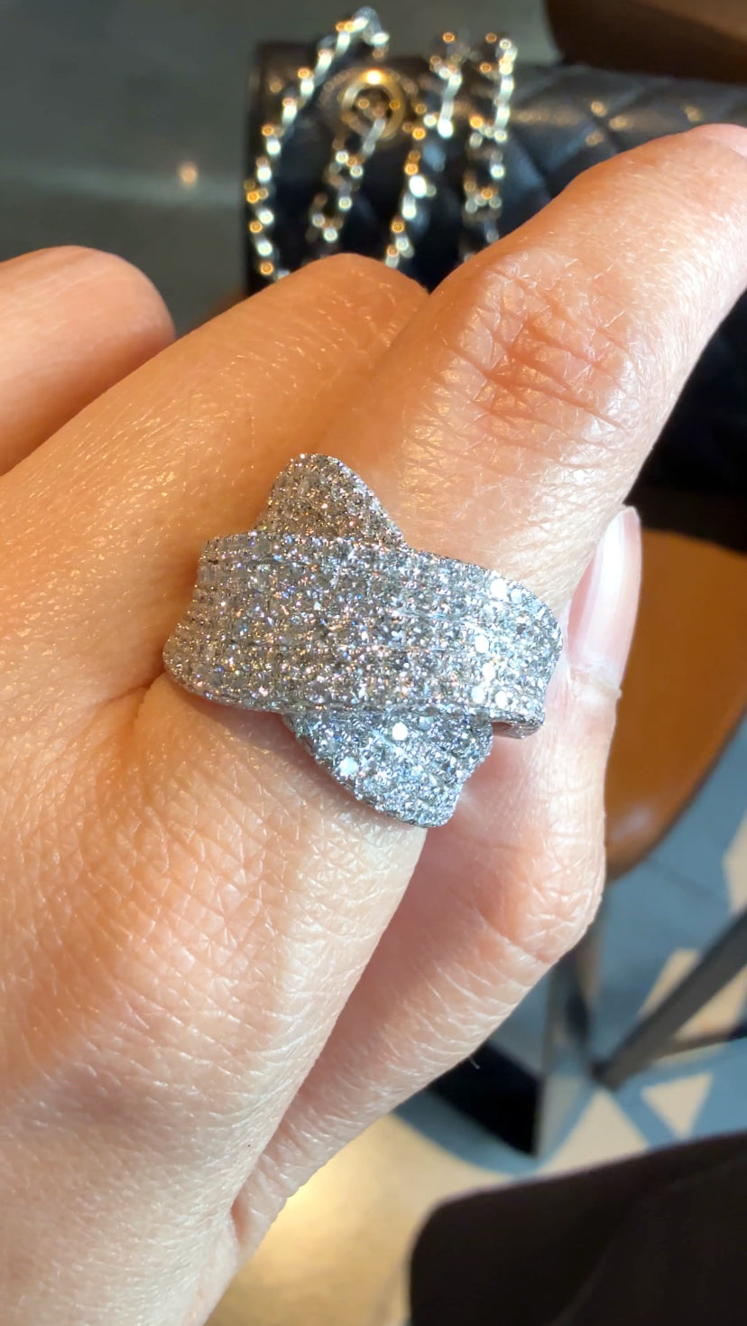 LUCIANNA PAVE Cross-Over Ring