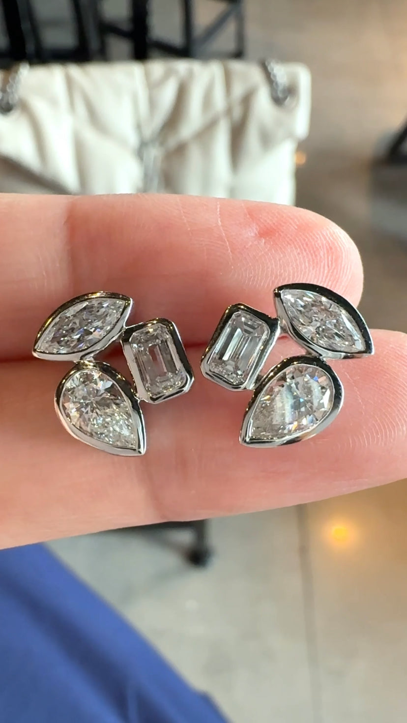 ESTELLA Bezel Cluster Earrings