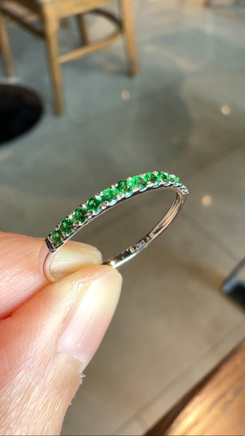 KIRA Half Eternity Emerald Ring