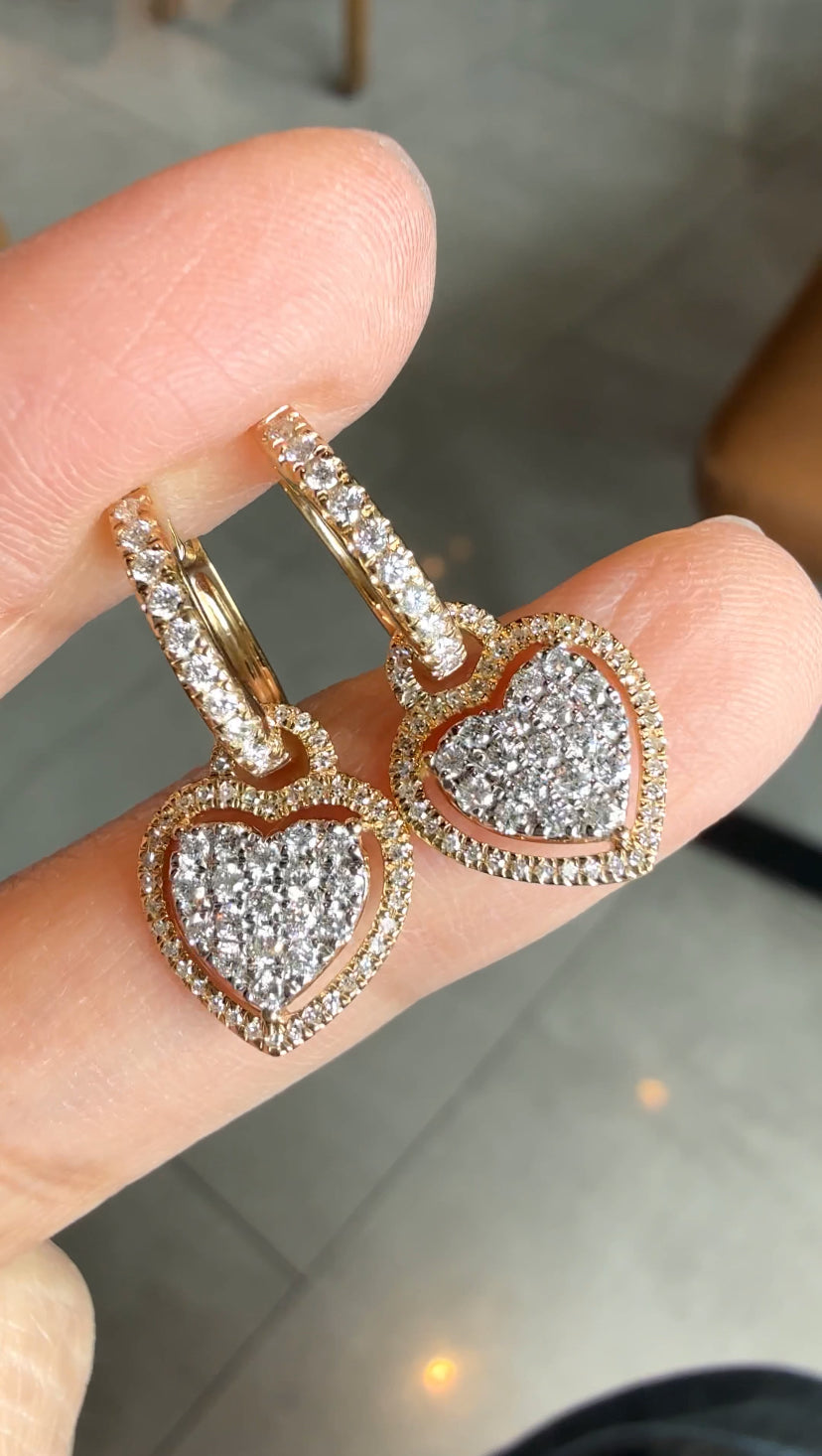 HANA Heart Dangling Earrings (YG)