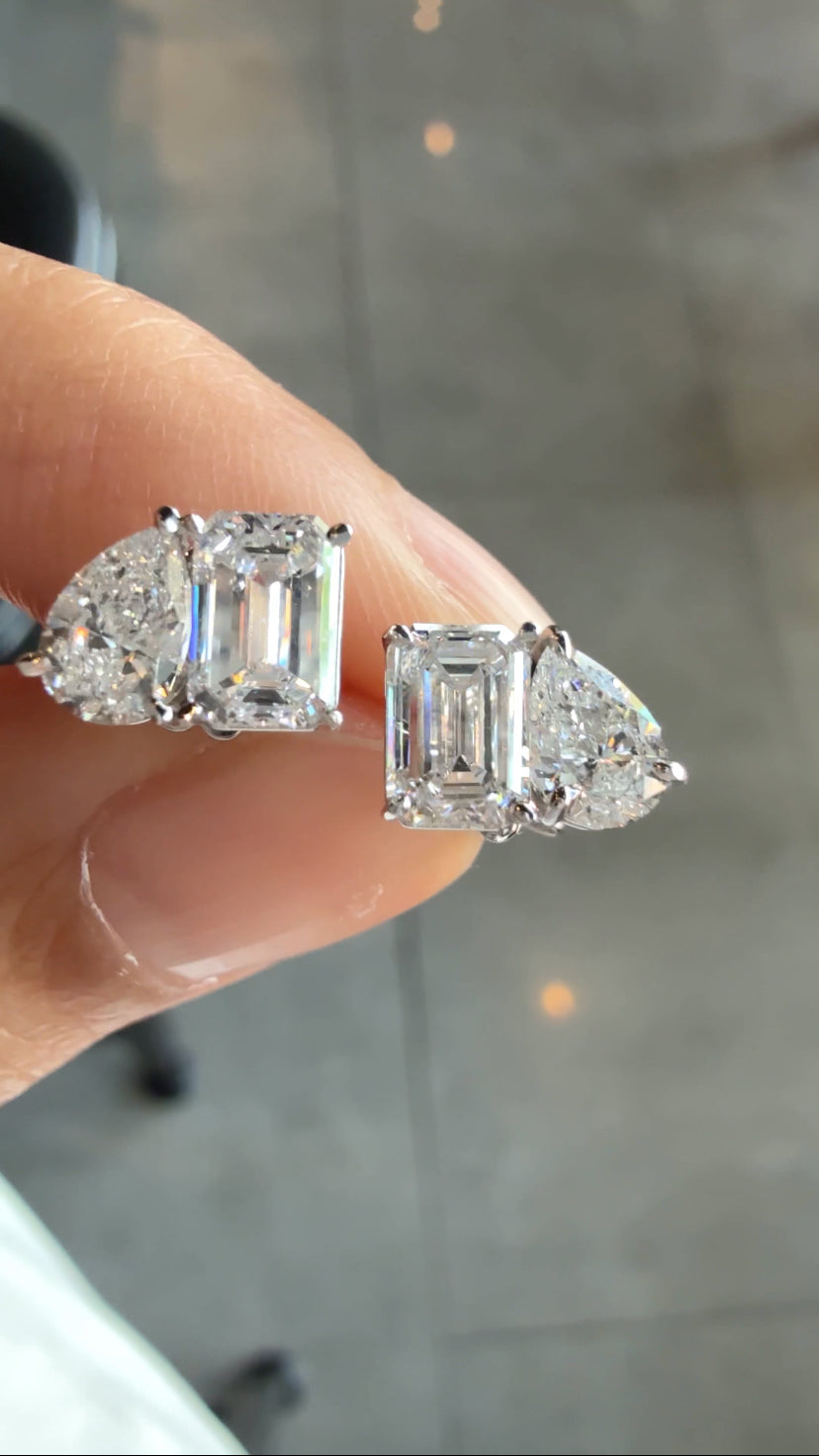 CASEY Pear-Emerald Cut Earrings