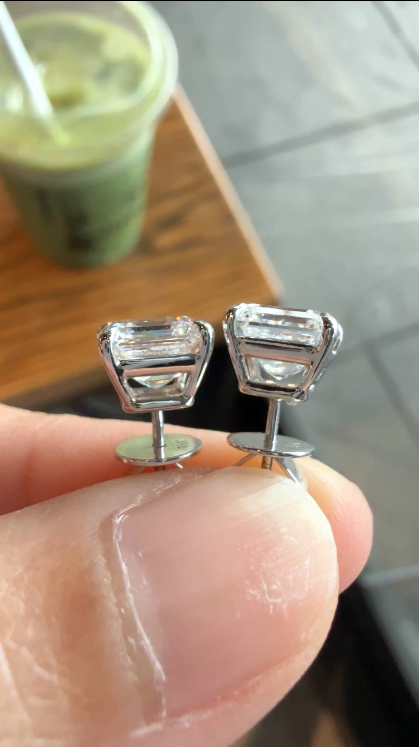 ORIETTE Asscher-Cut Stud Earrings