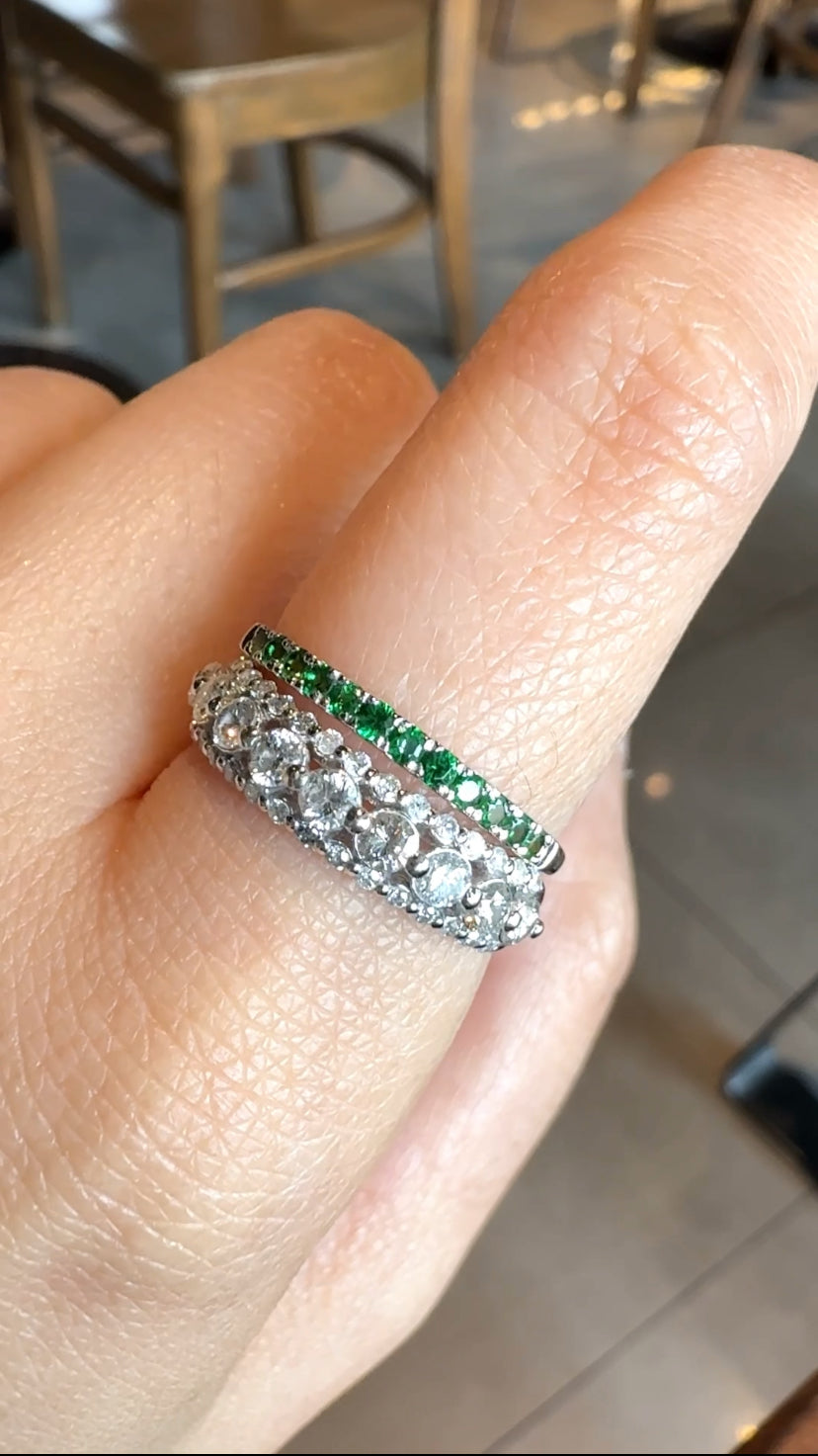 KIRA Half Eternity Emerald Ring