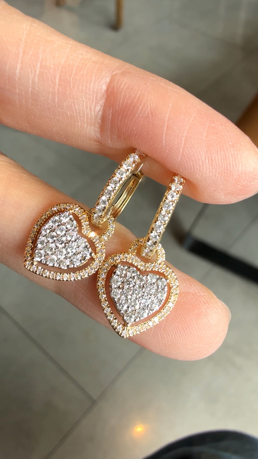 HANA Heart Dangling Earrings (YG)