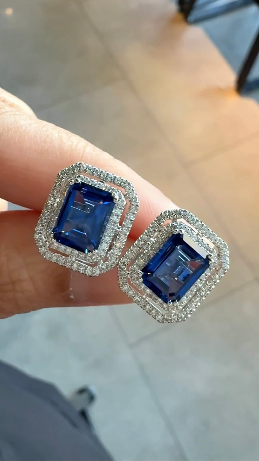 CYRENE Blue Sapphire Earrings