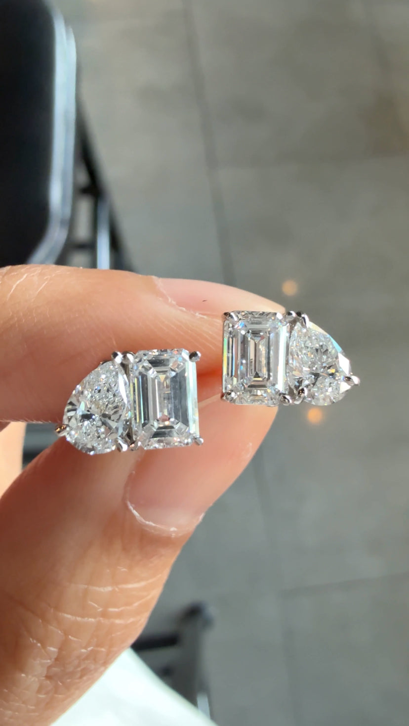 CASEY Pear-Emerald Cut Earrings