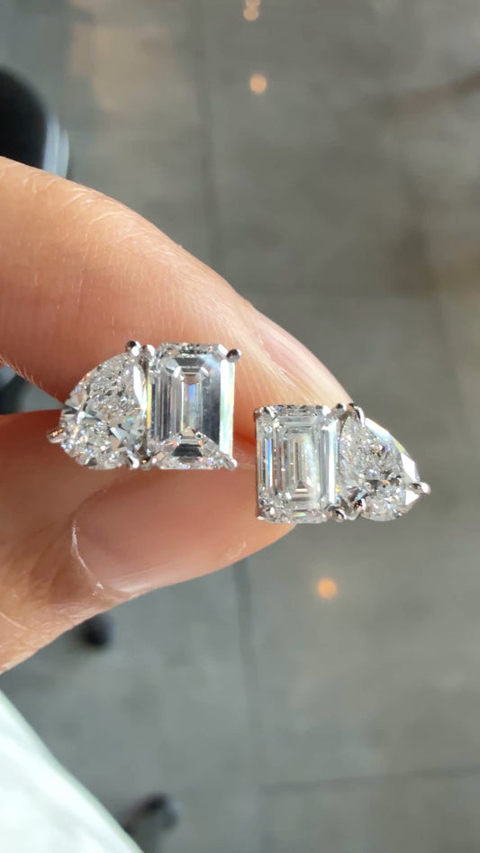 CASEY Pear-Emerald Cut Earrings