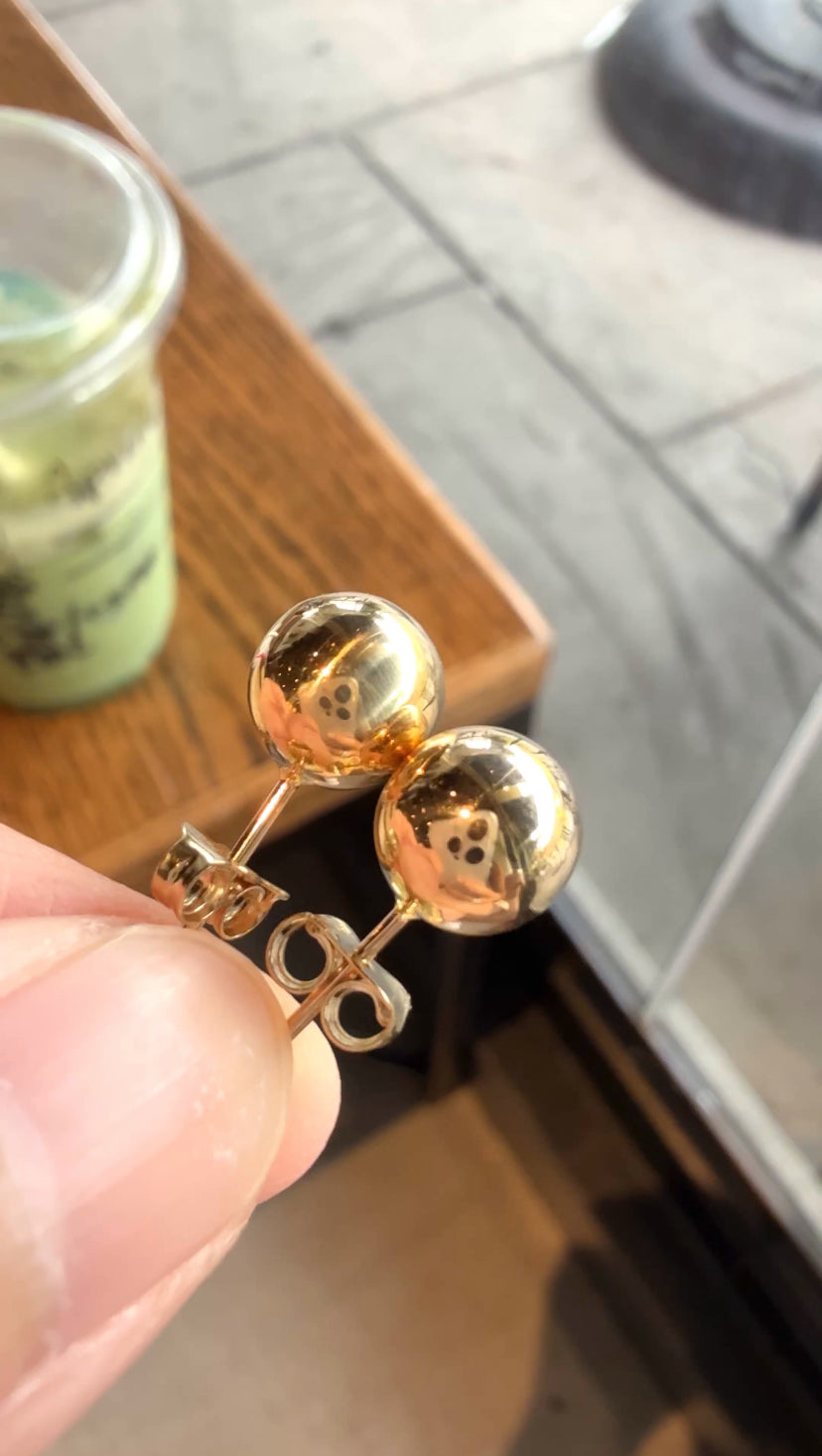 NICOLE Ball Stud Earrings (YG)