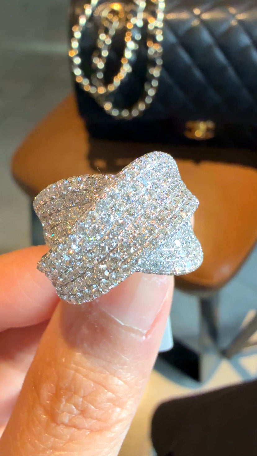 LUCIANNA PAVE Cross-Over Ring