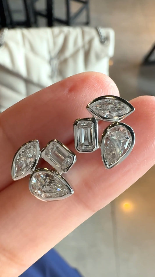 ESTELLA Bezel Cluster Earrings