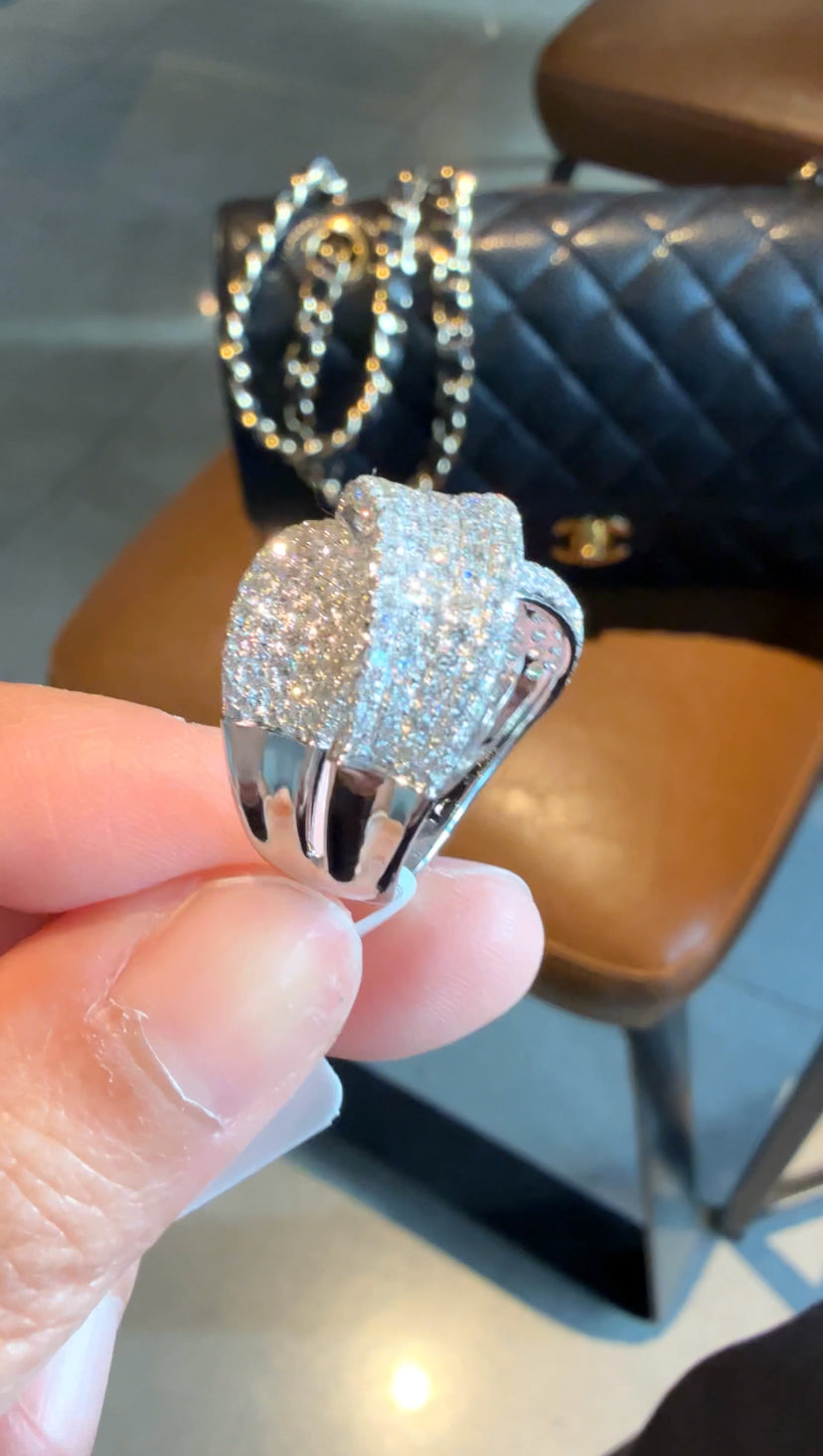 LUCIANNA PAVE Cross-Over Ring