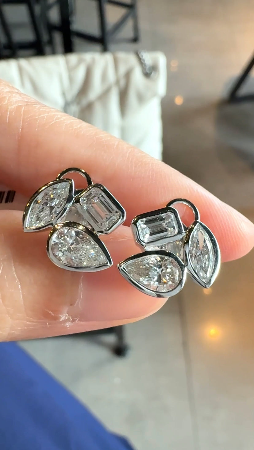 ESTELLA Bezel Cluster Earrings