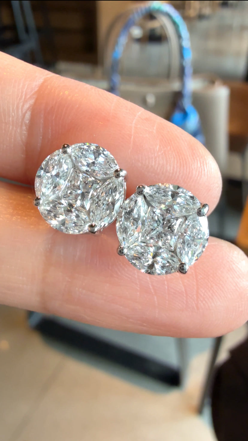 LALAINE 1CT LGD Illusion Earrings