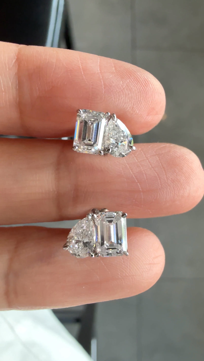 CASEY Pear-Emerald Cut Earrings