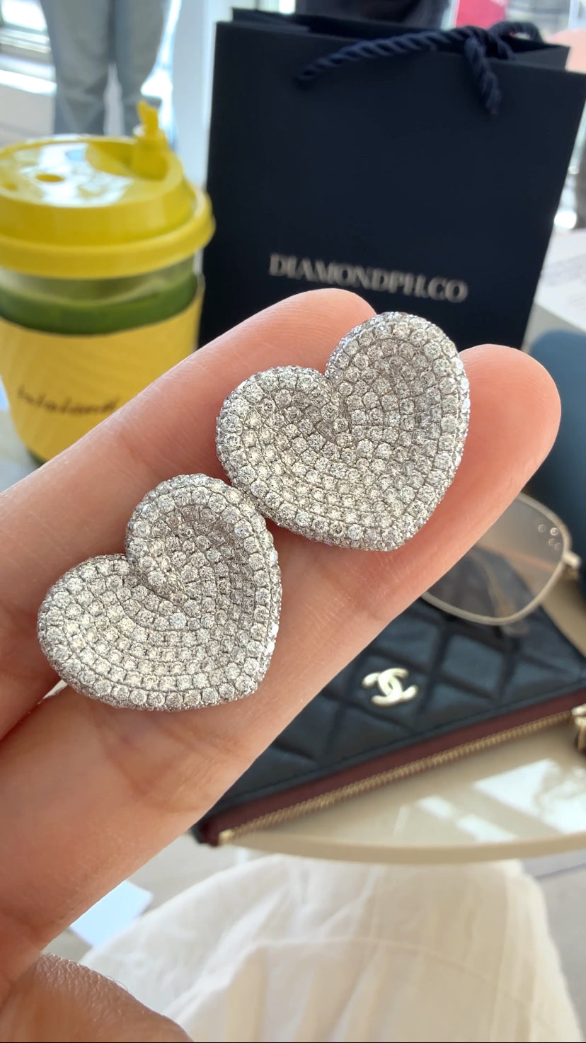 NAYELI Pave Hear-Shaped Earrings