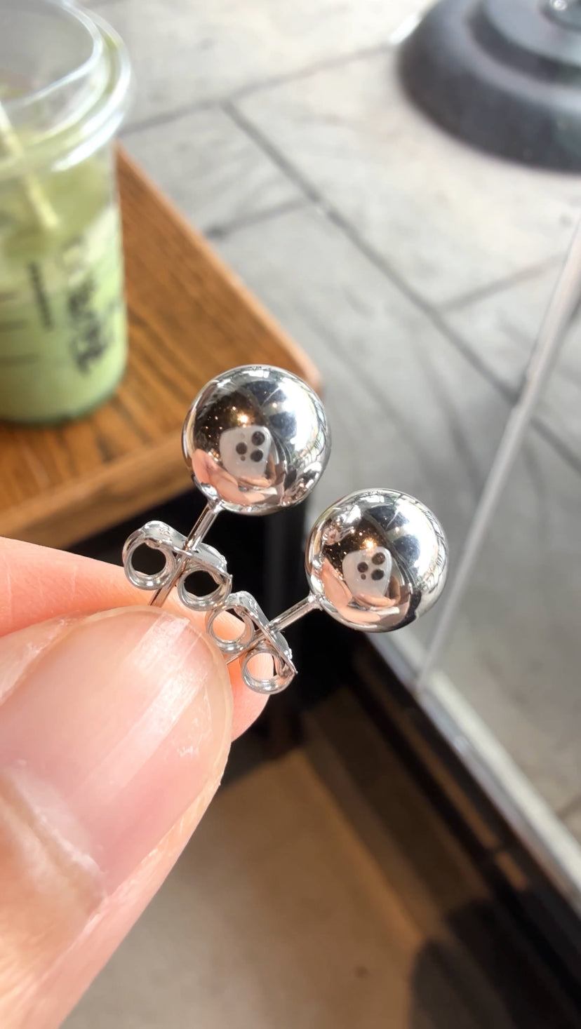 NICOLE Ball Stud Earrings (WG)