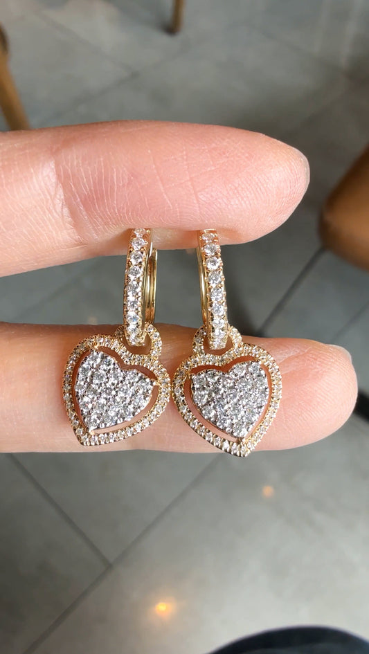 HANA Heart Dangling Earrings (YG)