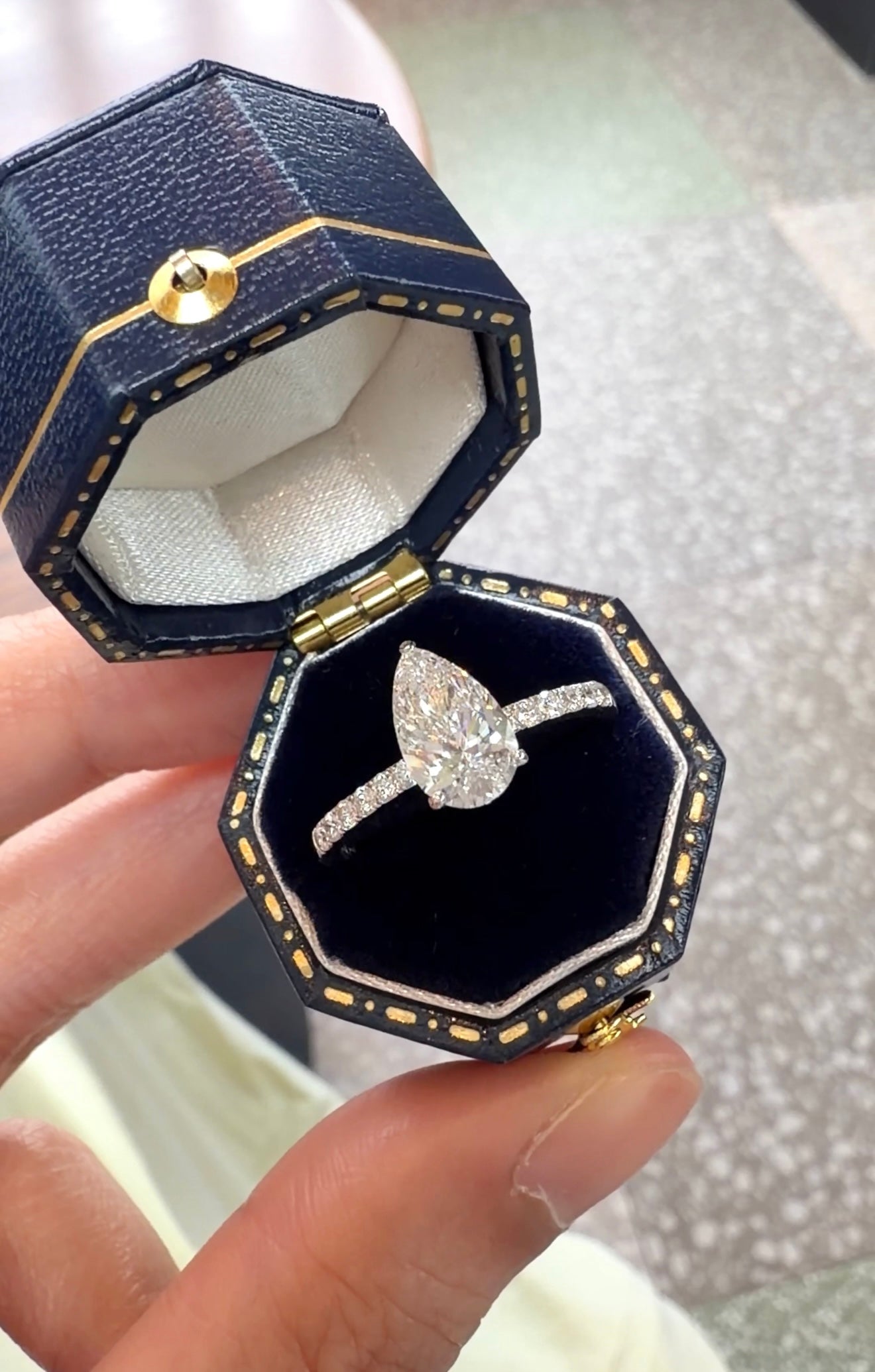 Aura Pear Diamond Ring