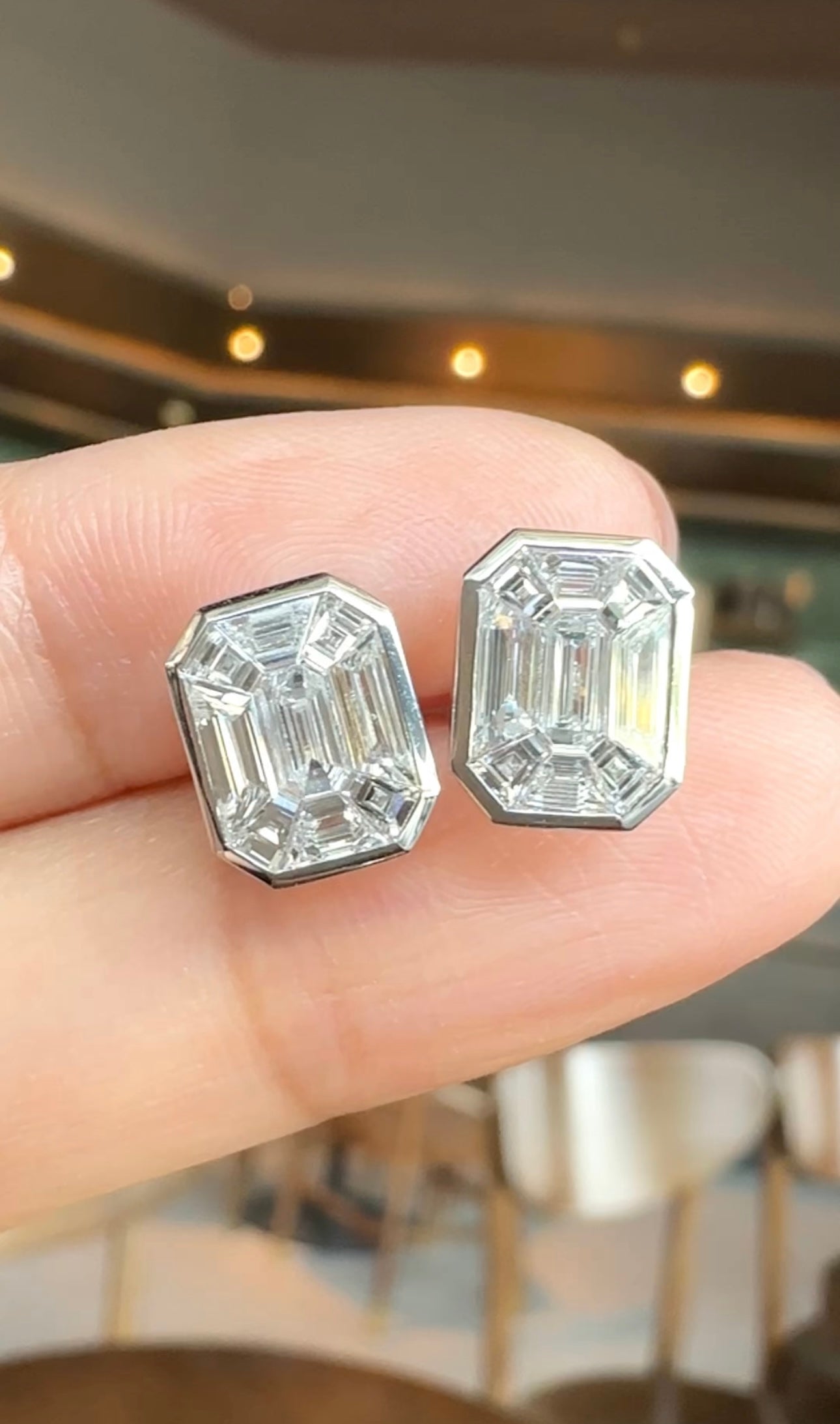 Pie-Cut Emerald Earrings