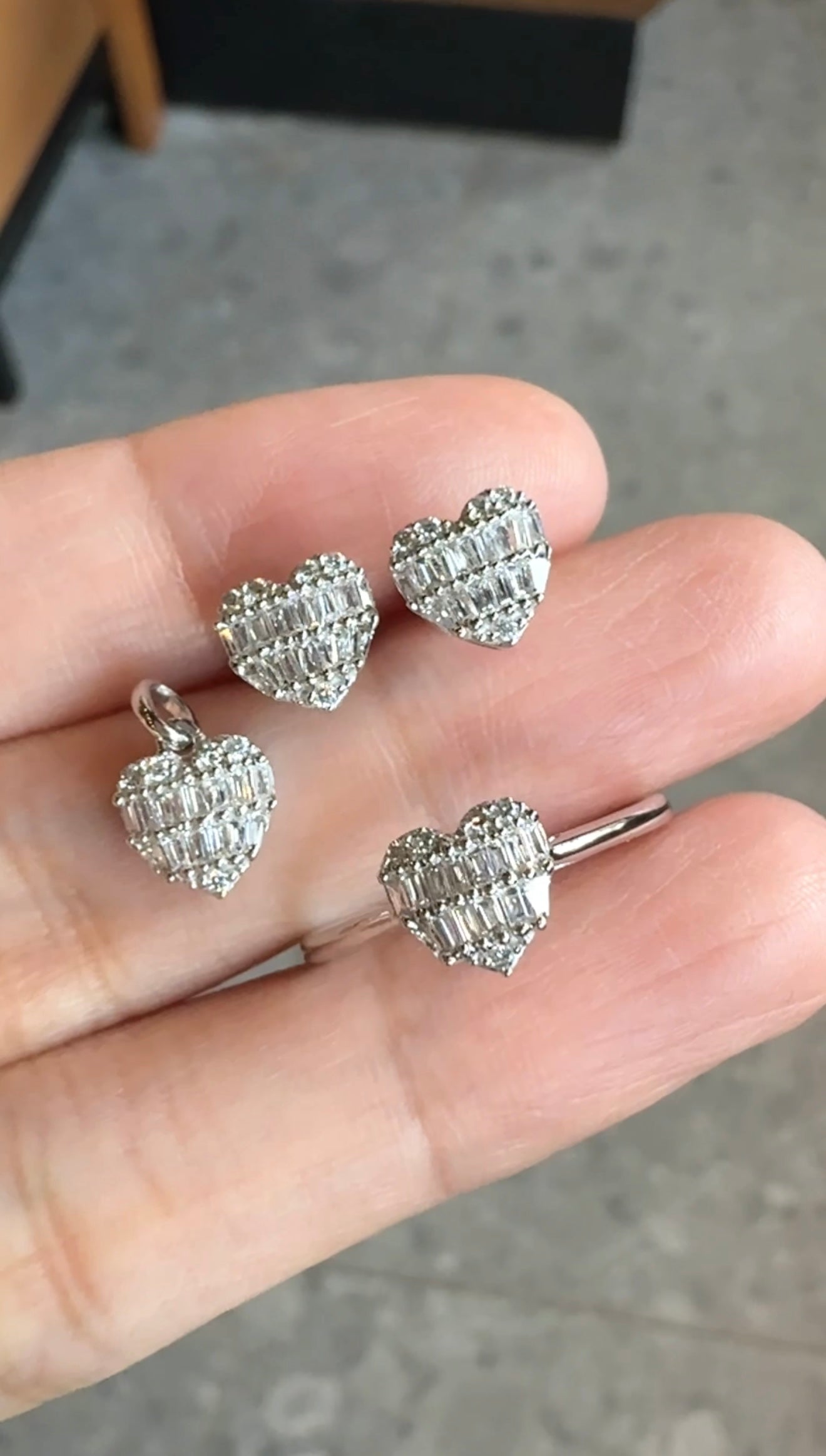 Reina Heart Diamond Earrings